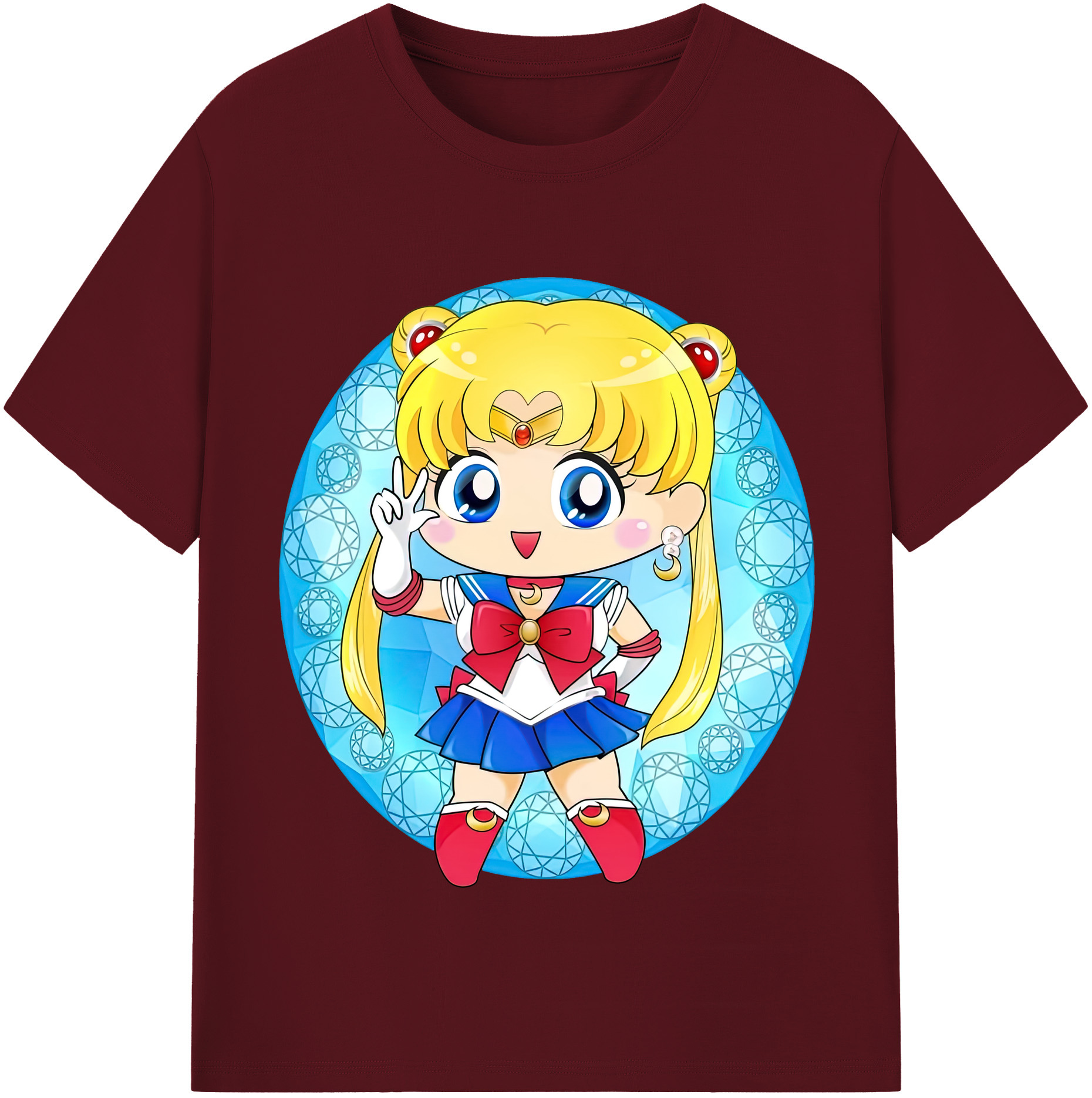 （画像用） 美少女戦士セーラームーン 月野 うさぎ つきの うさぎ Sailor Moon Tsukino Usagi 綿100％半袖Tシャツ（フロントプリント）
